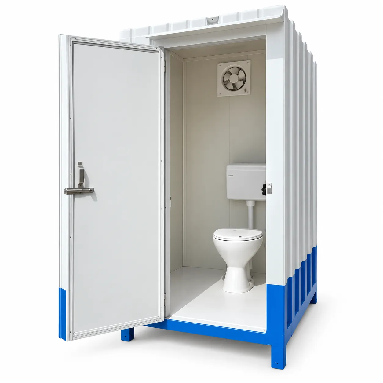 Insulated portable toilet with PUF sandwich panels