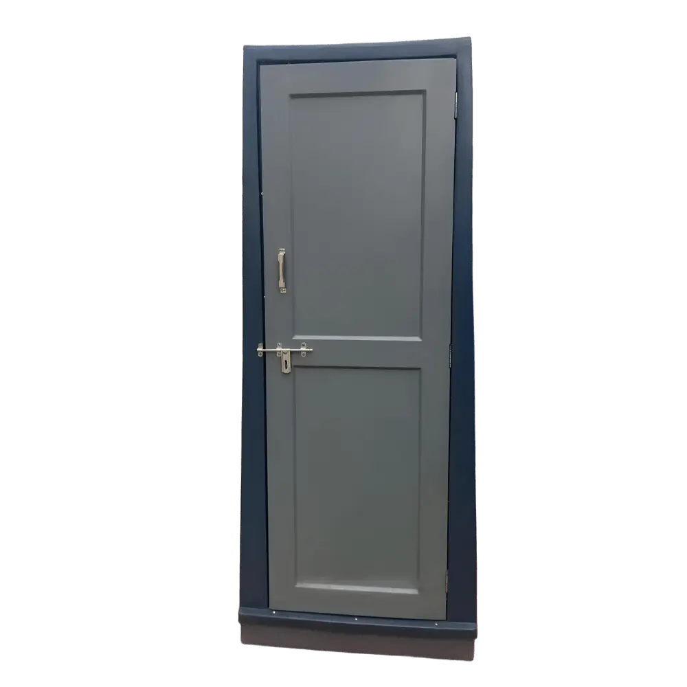 Portable Eco Toilet — compact gray rotomoulded virgin PVC plastic toilet cabin by Siddhi Infra