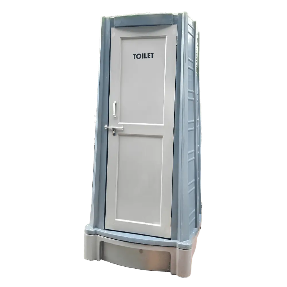 Portable Super Eco Toilet — gray rotomoulded virgin PVC plastic toilet cabin by Siddhi Infra